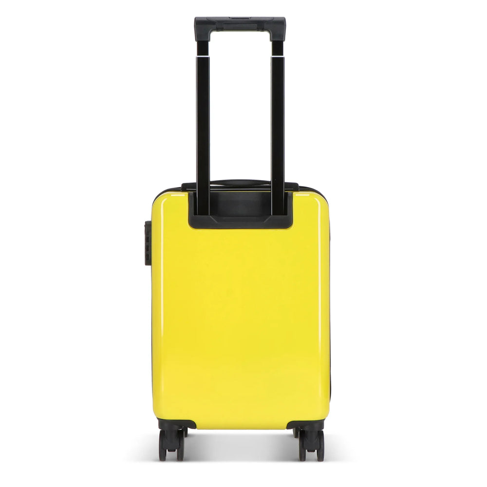 Cabine trolley 18 inch met telefoonhouder en cijferslot - Geel