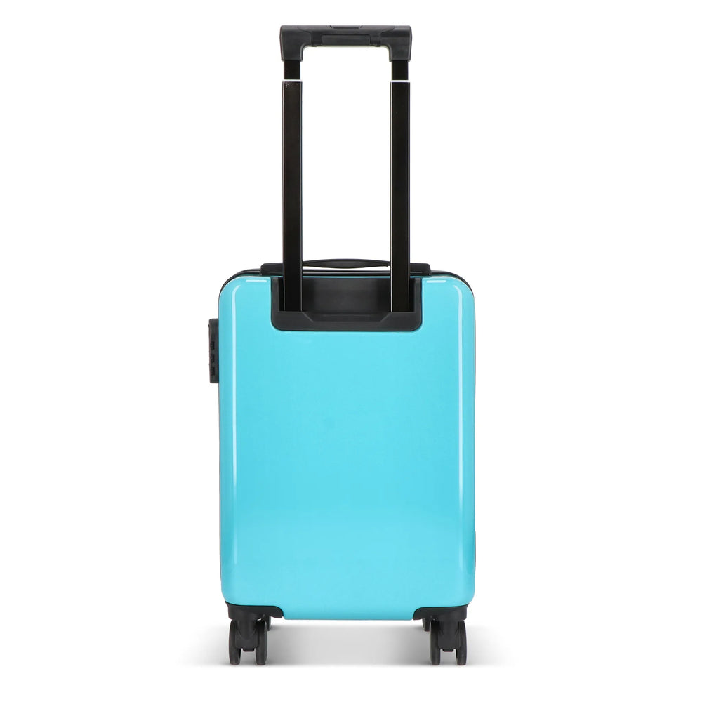 Cabine trolley 18 inch met telefoonhouder en cijferslot - Lichtblauw