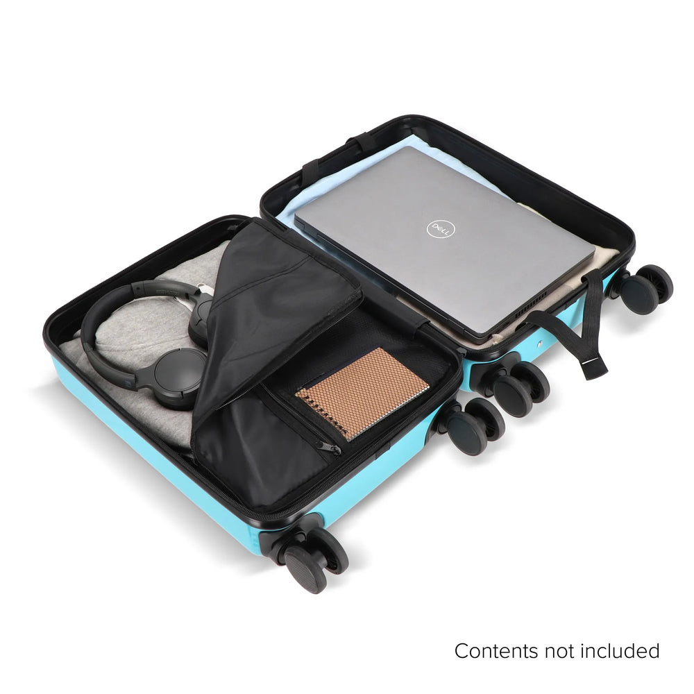 Cabine trolley 18 inch met telefoonhouder en cijferslot - Lichtblauw