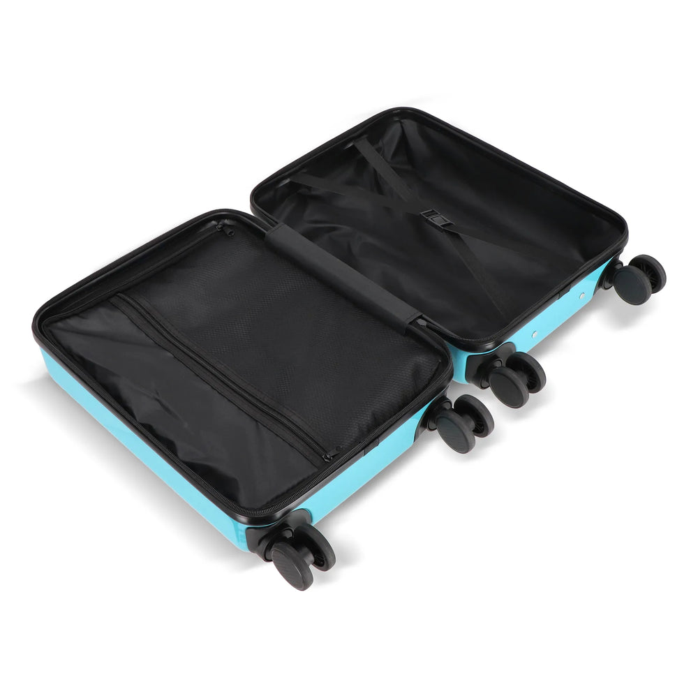 Cabine trolley 18 inch met telefoonhouder en cijferslot - Lichtblauw