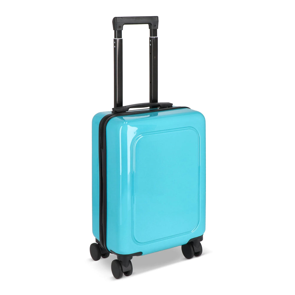Cabine trolley 18 inch met telefoonhouder en cijferslot - Lichtblauw