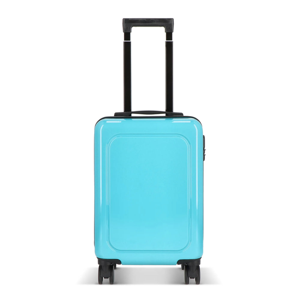 Cabine trolley 18 inch met telefoonhouder en cijferslot - Lichtblauw