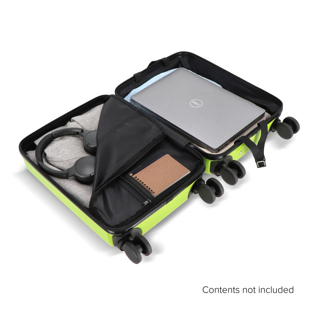 Cabine trolley 18 inch met telefoonhouder en cijferslot - Lichtgroen