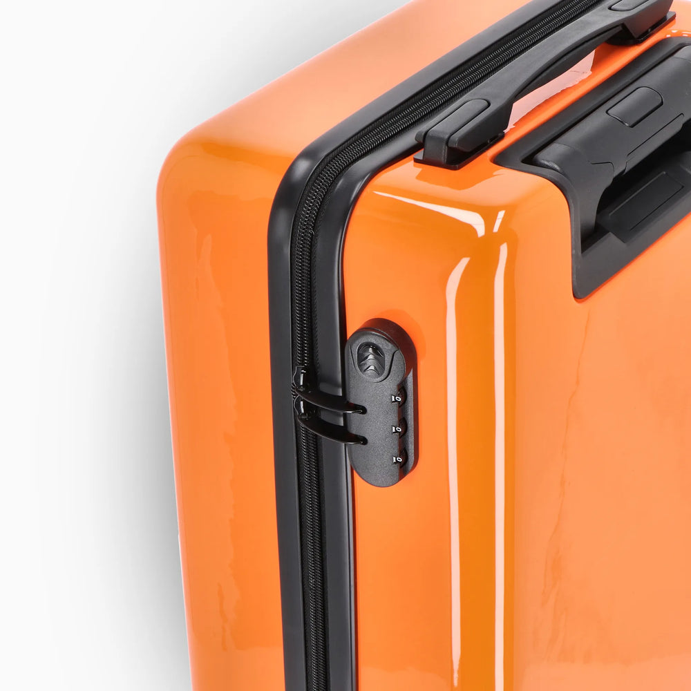 Cabine trolley 18 inch met telefoonhouder en cijferslot - Oranje