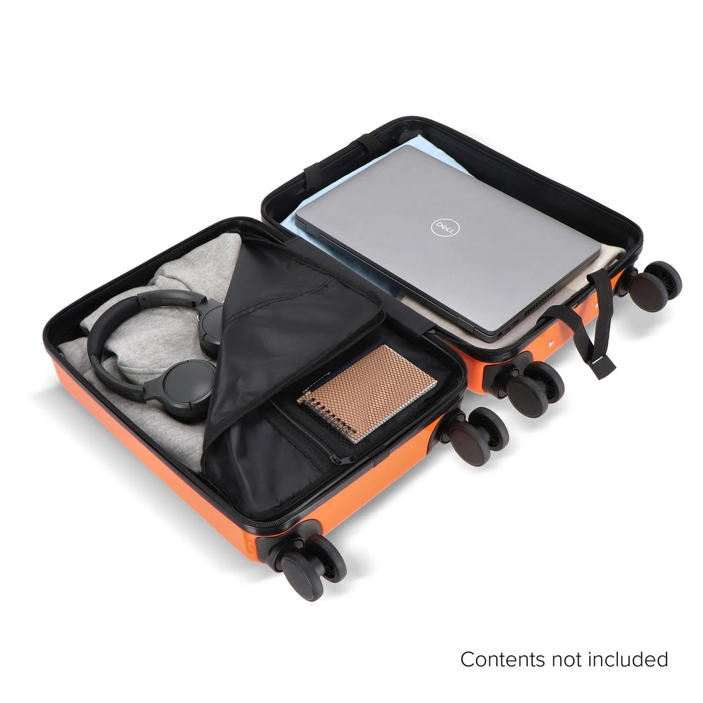 Cabine trolley 18 inch met telefoonhouder en cijferslot - Oranje