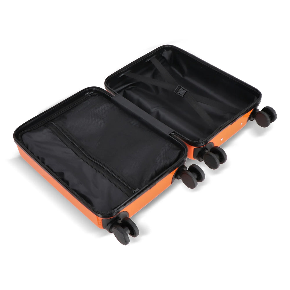 Cabine trolley 18 inch met telefoonhouder en cijferslot - Oranje