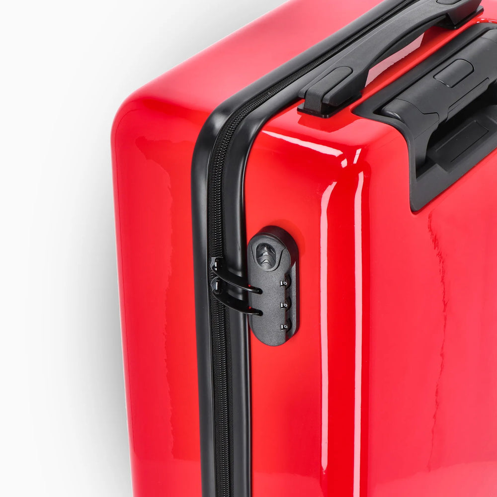 Cabine trolley 18 inch met telefoonhouder en cijferslot - Rood