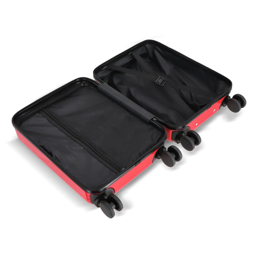 Cabine trolley 18 inch met telefoonhouder en cijferslot - Rood