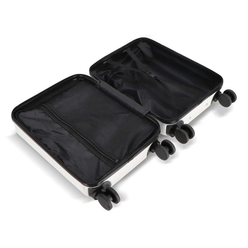 Cabine trolley 18 inch met telefoonhouder en cijferslot - Wit