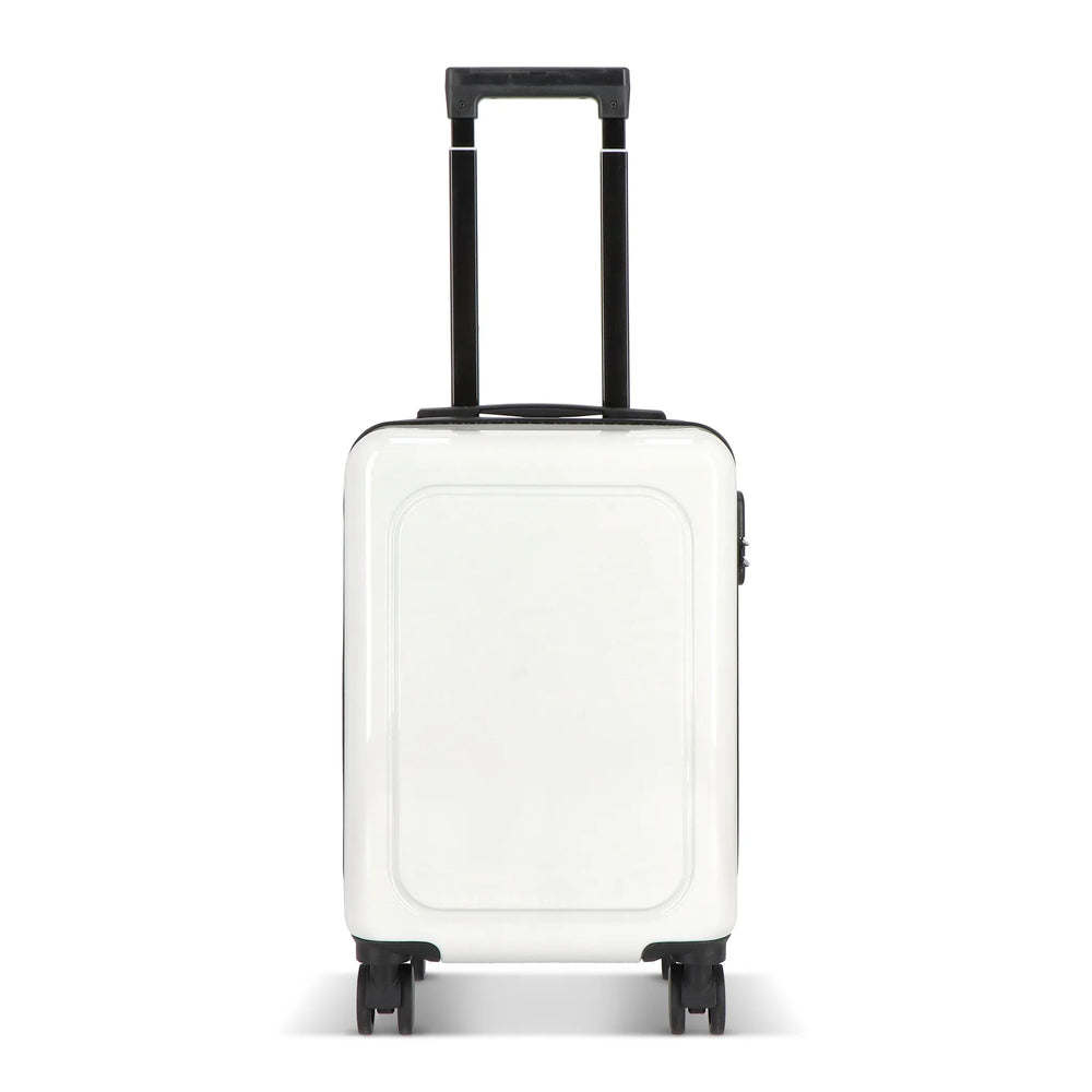 Cabine trolley 18 inch met telefoonhouder en cijferslot - Wit