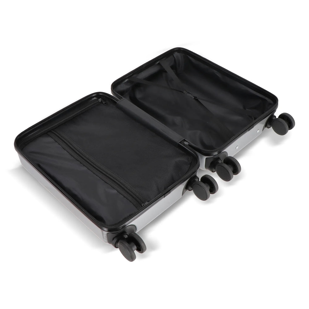 Cabine trolley 18 inch met telefoonhouder en cijferslot - Zilver