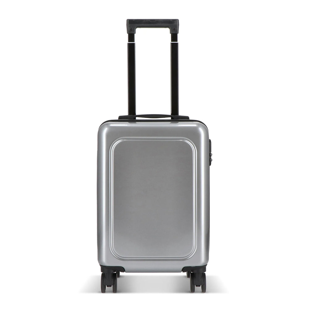 Cabine trolley 18 inch met telefoonhouder en cijferslot - Zilver