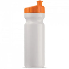 Novera Peak Sportbidon 750 ml – Ergonomisch & Soft-Squeeze - Wit/Oranje