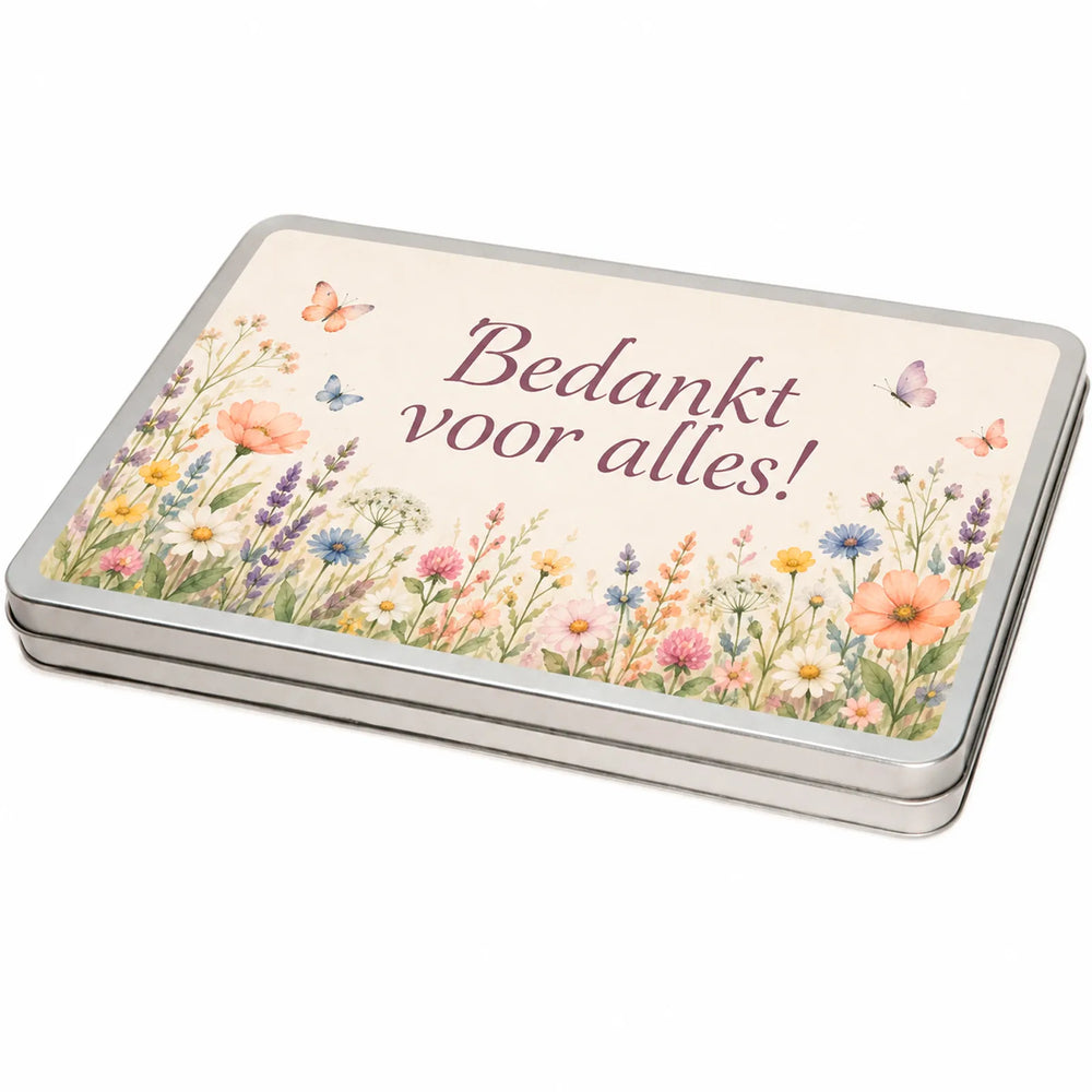 A4-blik met scharnierdeksel, Zilver - met print 29PL727