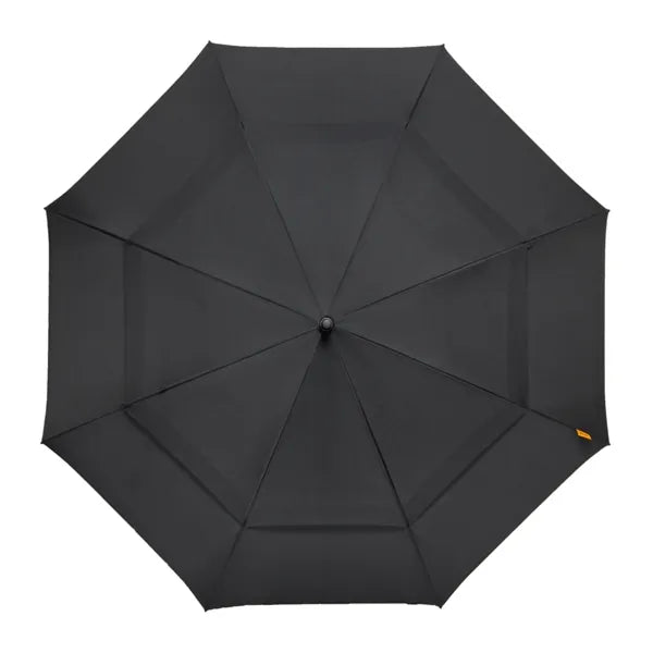 Falcone windproof golfparaplu automaat met oranje glasfiber frame, Zwart - 30GP76