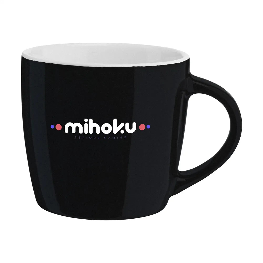 keramische mok met gekleurde buitenzijde vaatwasserbestendig zwart 310685