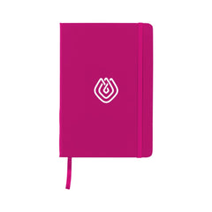 A5 notitieboekje met PU cover en elastiek, gelinieerd FSC papier - Magenta