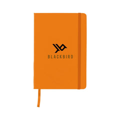 A5 notitieboekje met PU cover en elastiek, gelinieerd FSC papier - Oranje