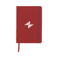 A5 notitieboekje met PU cover en elastiek, gelinieerd FSC papier - Rood