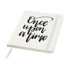 A5 notitieboekje met PU cover en elastiek, gelinieerd FSC papier - Wit