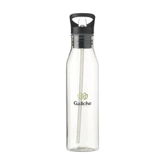 Duurzame RPET Waterfles 720 ml met Mondstuk en Rietje - Transparant