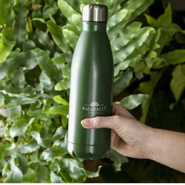 RVS waterfles 790 ml enkelwandig sfeerbeeld, Legergroen - 311367