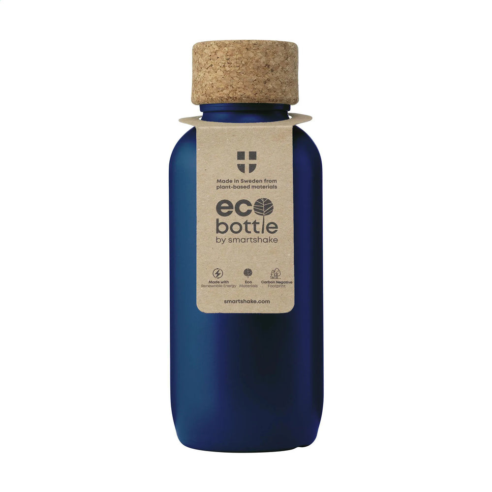 Ecobottle waterfles 650 ml van suikerriet en kurk, Blauw - 311776