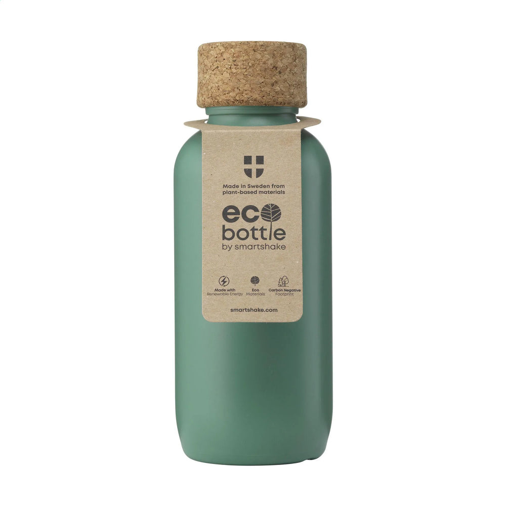 Ecobottle waterfles 650 ml van suikerriet en kurk, Groen - 311776