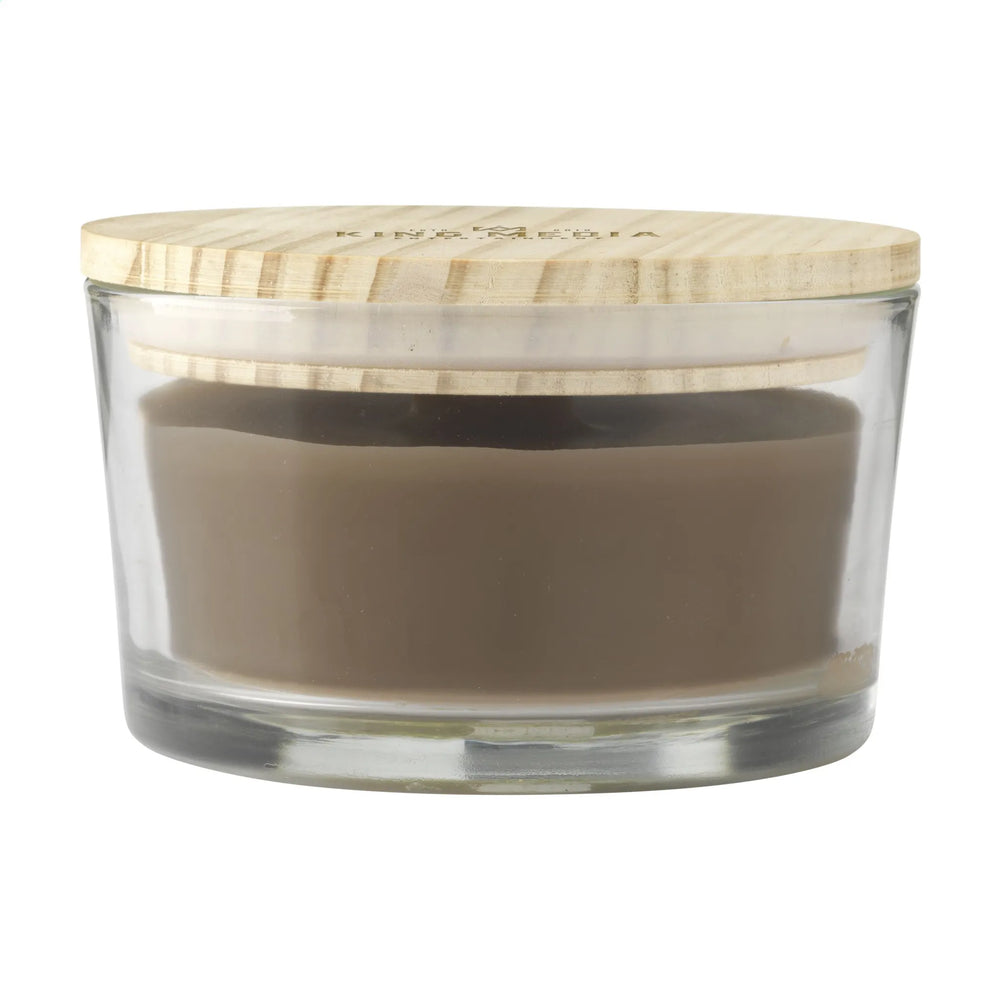 geurkaars amber glas houten lont
