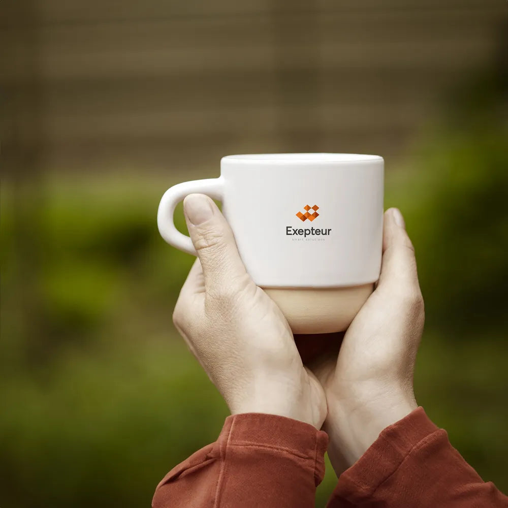 stapelbare mok keramiek gerecycled 300ml wit sfeer foto 311948