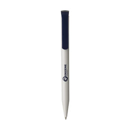Senator balpen met gekleurde clip en gepolijste houder met bedrukking, Wit en marineblauw - 312068