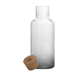 Smokey glazen karaf met kurken dop 1.250 ml geopend, Transparant - 31261129