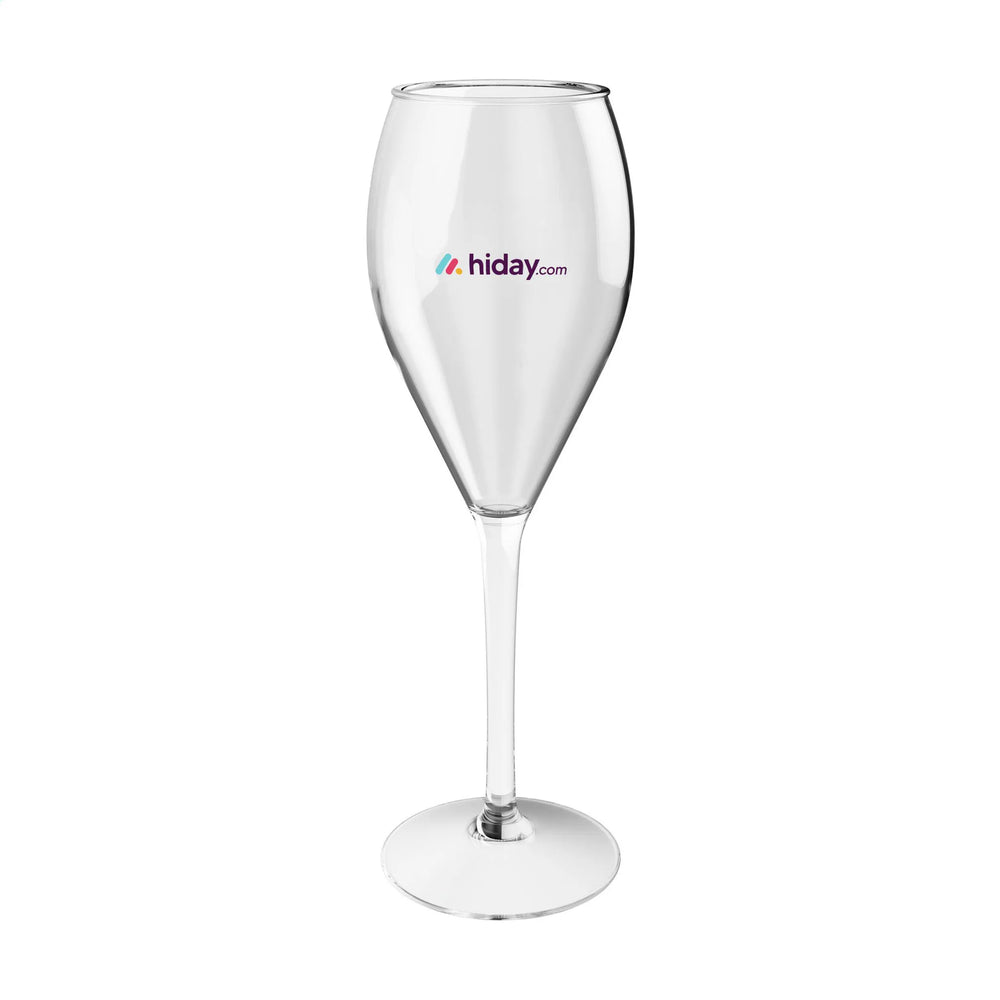 Kunststof champagneglas van Tritan, inhoud 240 ml, geschikt met logo – artikelnummer 31263366.
