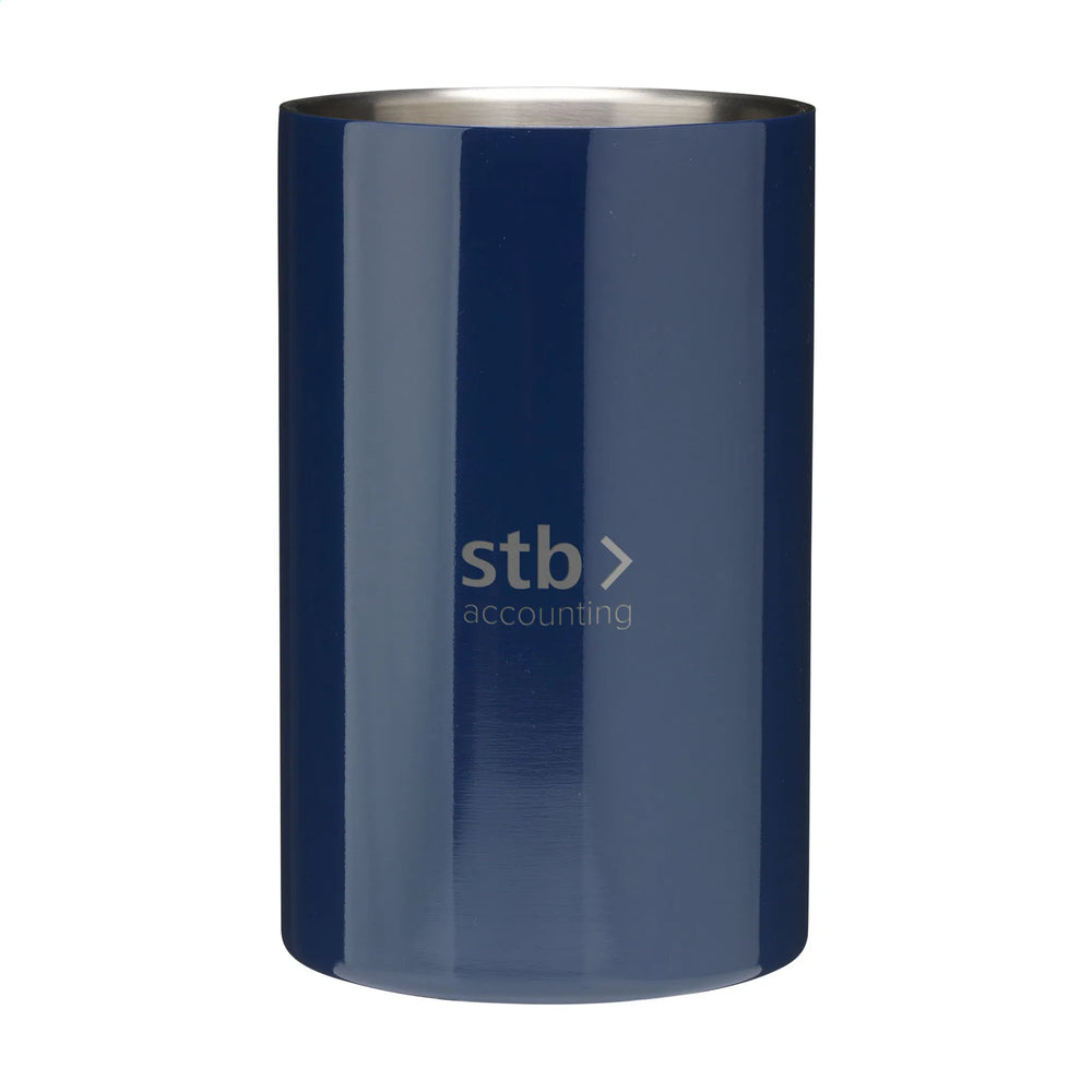 dubbelwandige rvs wijnkoeler elegant per stuk verpakt blauw 31266881