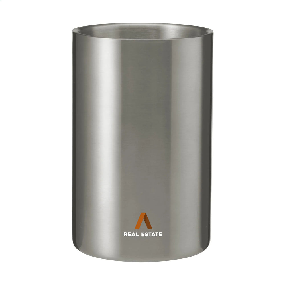 dubbelwandige rvs wijnkoeler elegant per stuk verpakt zilver 31266881