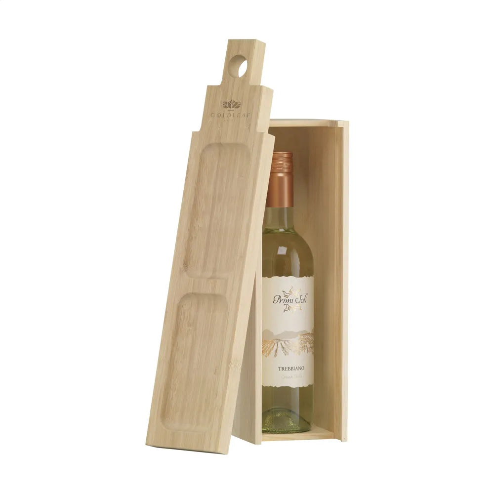 Houten wijnkist met tapasplank, Beige - 31269013