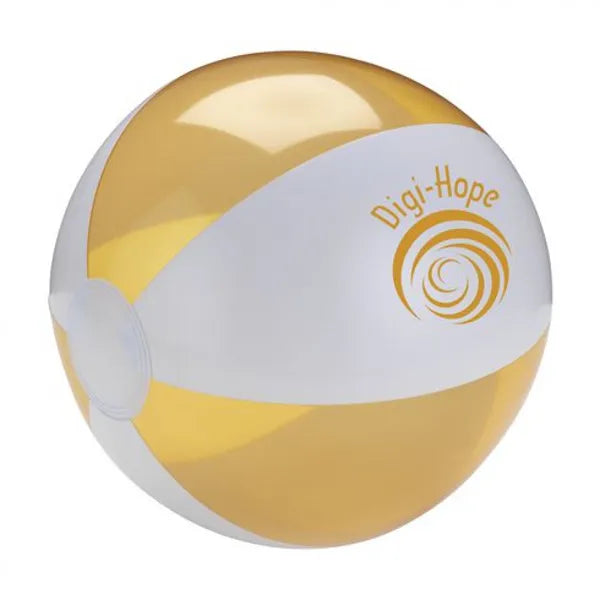Opblaasbare strandbal 240 mm, Geel en wit - 313020