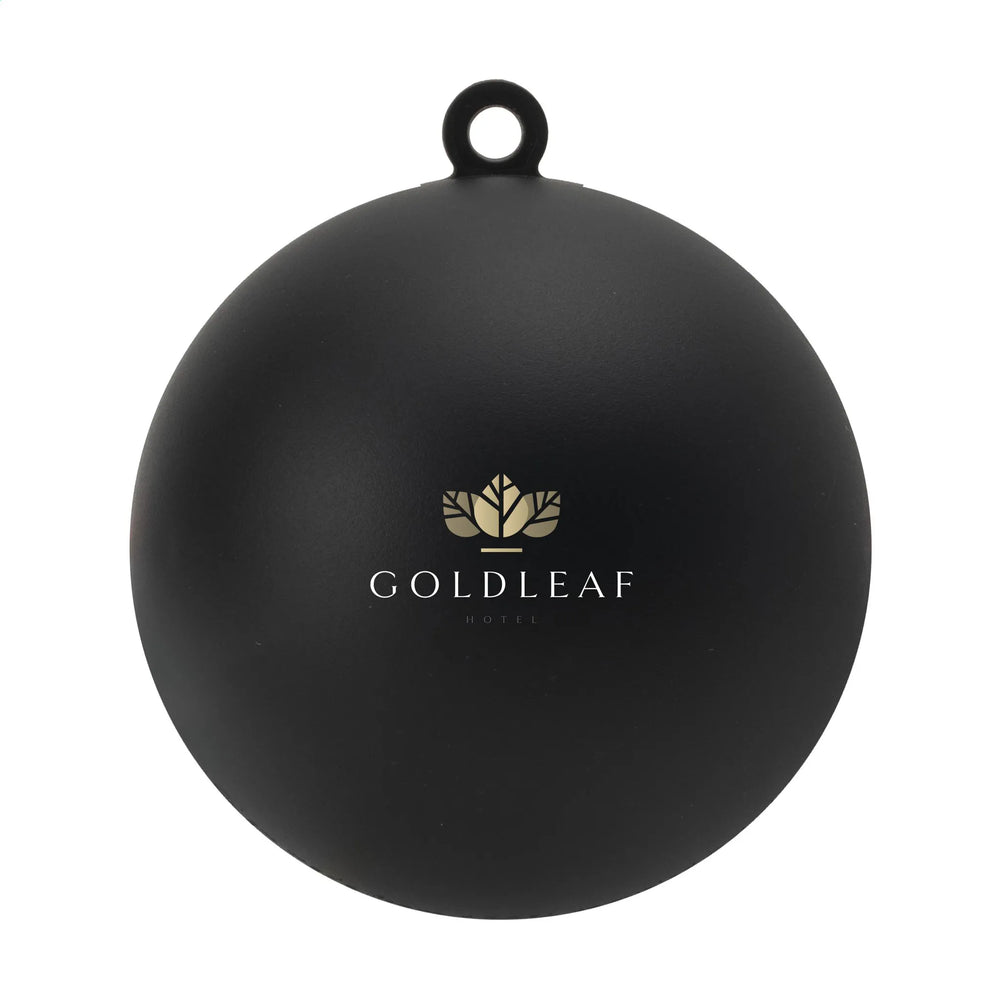 kerstbal gerecycled kunststof 70mm mat zwart met logo