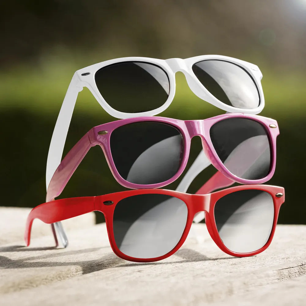 Malibu zonnebrillen UV400 gestapeld, Wit, roze en rood - 313259