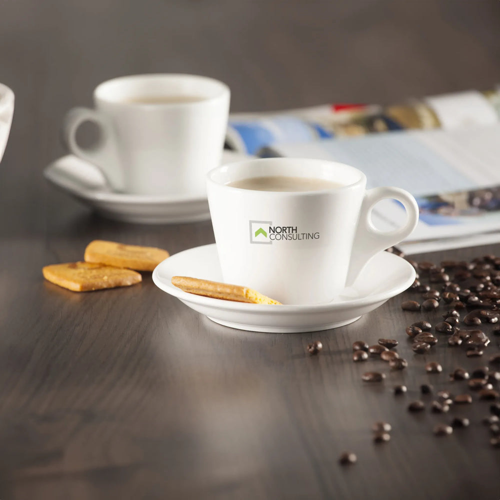 koffiekop en schotel keramiek 205 ml wit sfeer foto 313442