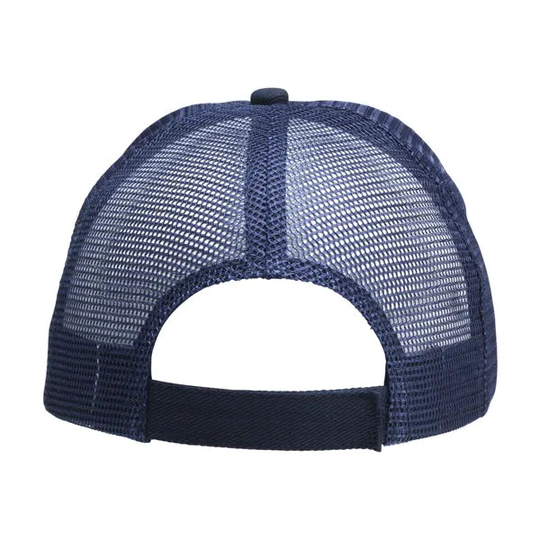 32 trucker cap recycled cotton navy achterkant sluitbandje 313847