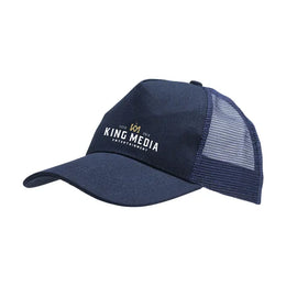 Truckercap van gerecycled katoen met bedrukking, Blauw - 313847