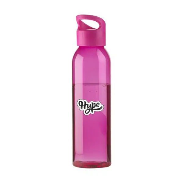 drinkfles kunststof 650 ml roze met logo 315226