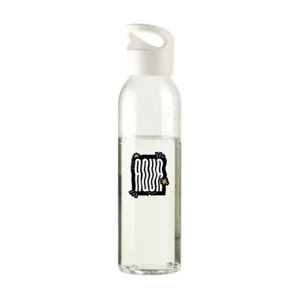 drinkfles kunststof 650 ml wit met logo 315226