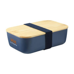 Royale Lunchbox van PP Kunststof met Natuurlijk Bamboe Deksel - Blauw
