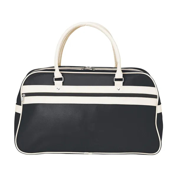 PVC/PU sporttas in retro jaren ’70 stijl, Zwart - 315927