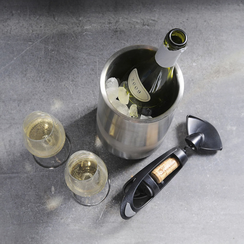 dubbelwandige rvs wijnkoeler elegant per stuk verpakt zilver sfeer foto 316882