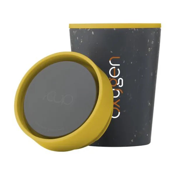 koffiebeker met deksel co recycled coffee cup 227 ml zwart geel onderdelen 31W043