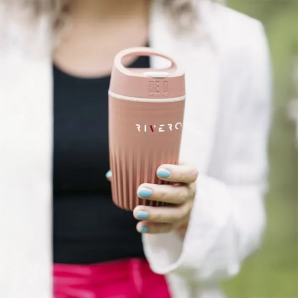 koffiebeker met deksel coffee cup 340 ml terracotta sfeer foto 31W429