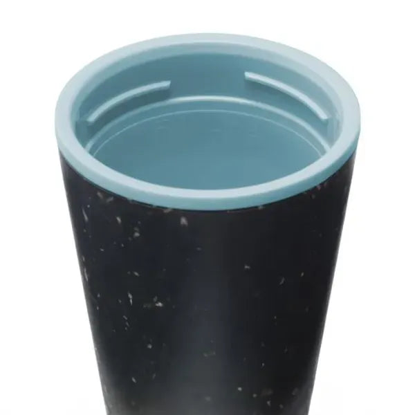 Dubbelwandige herbruikbare koffiebeker 227 ml met 360° deksel, Grijs en blauw - 31W043